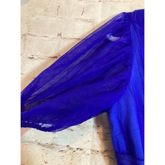 Wayward Fancies eShakti Dress Womens Medium Cobalt Mesh Dark Romantic Boho - Picture 5 of 16
